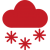 Icon Wolke mit Schneeflocken